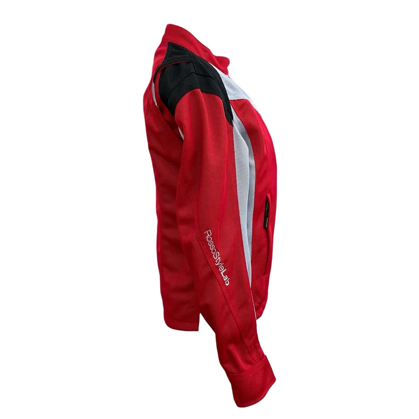 【極美品】プロテクター装備 牛革 ロッソスタイルラボ バイクジャケット 赤 レディースバイクジャケット 革ジャン プロテクター付き 秋冬用 ROSSO