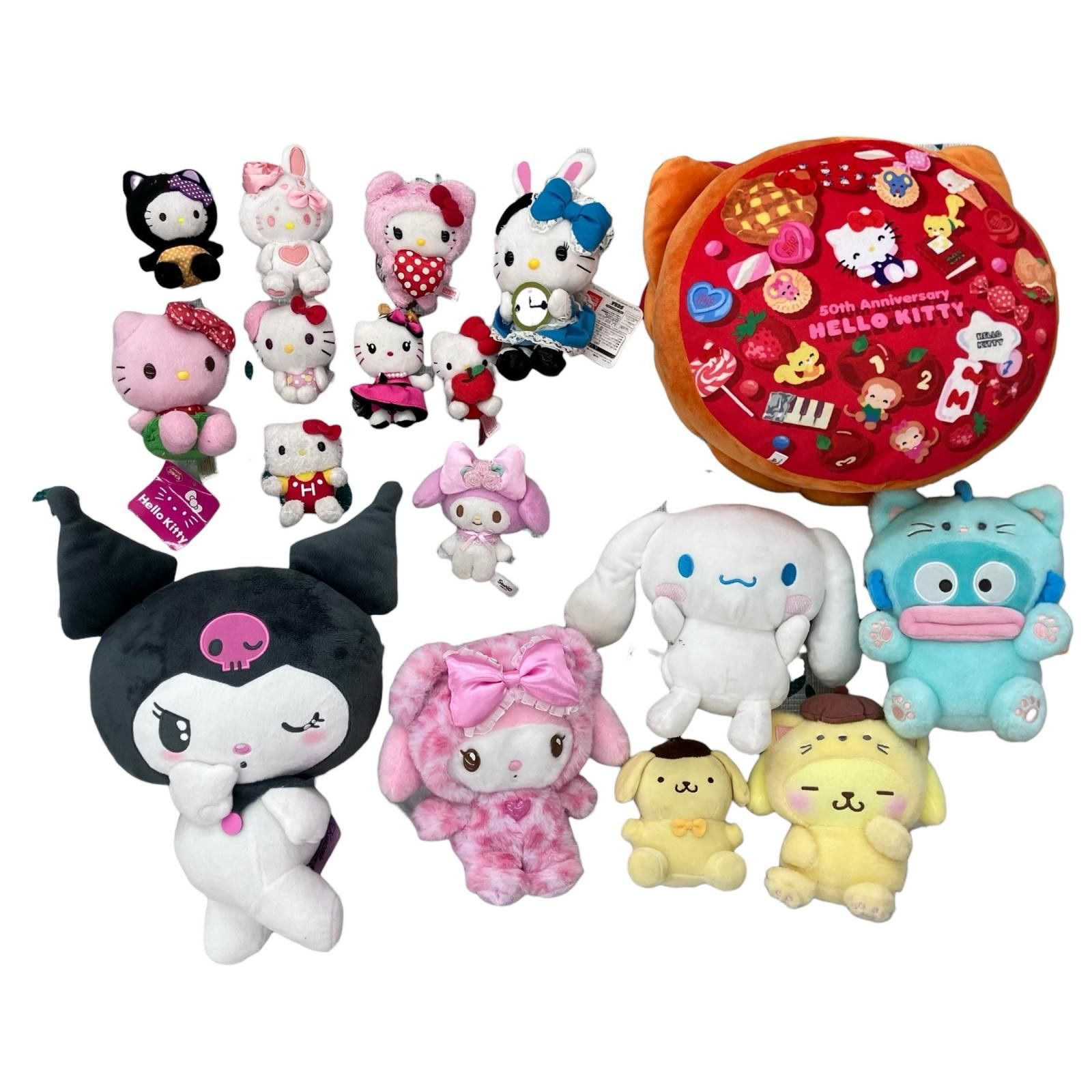 【新品未使用】キティちゃん マイメロディ クロミ ポムポムプリン はんぎょどん ぬいぐるみ サンリオ キャラクター クロミ マイメロディ ハンギョドン