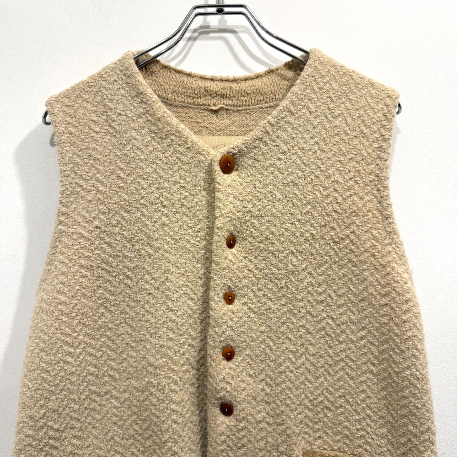 PAL'LAS PALACE パラスパレス ニットベスト ベージュ ヘリンボーン