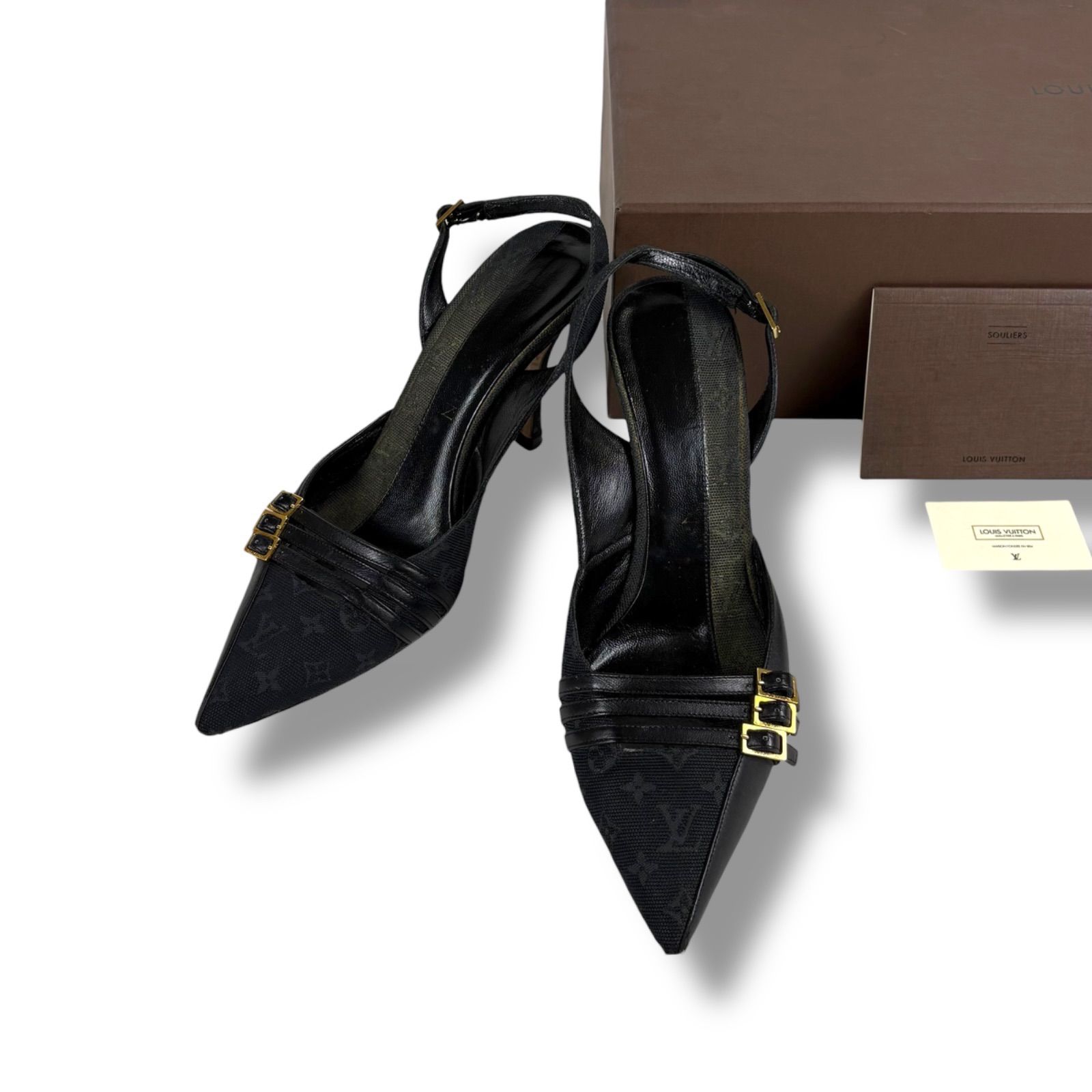 ルイ・ヴィトン ブラック ハイヒール ルイヴィトン 黒ヒール23.5cm