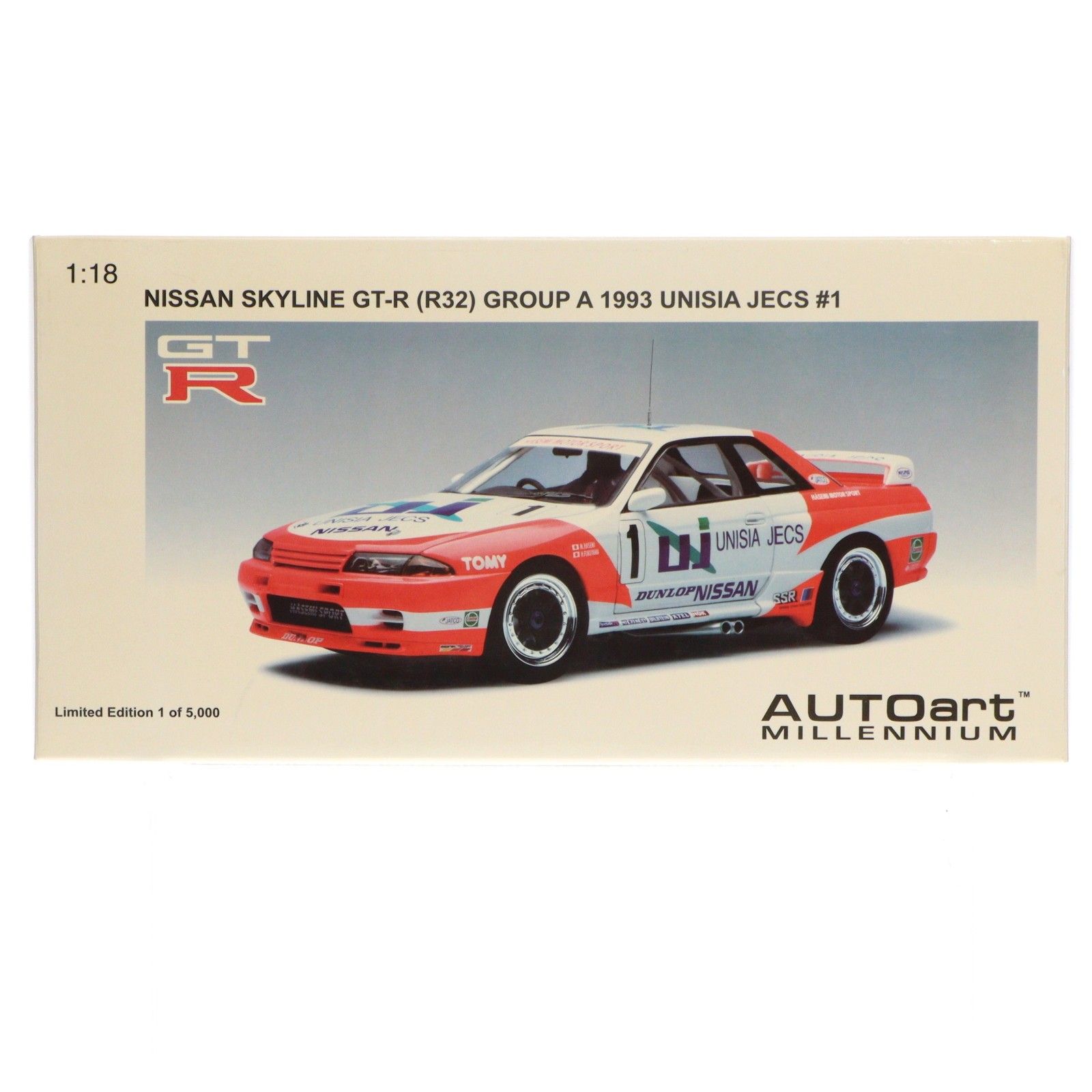 1 18 NISSAN SKYLINE スカイライン GT R 32 GROUP A 1993 UNISIA JECS ホワイト レッド 完成品 ミニカー 89378 AUTOart オートアート
