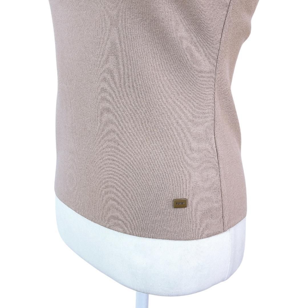 美品 FOXEY NEW YORK ノースリーブニットソー 40 ベージュ - メルカリ