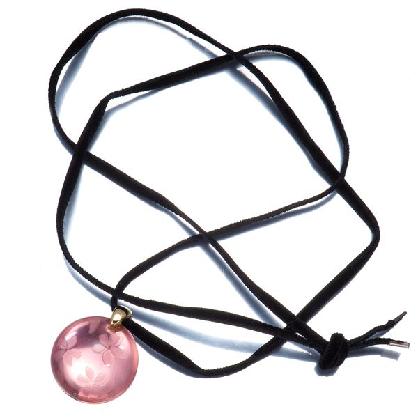 バカラ ネックレス クリスタルガラス 桜 フラワー ゲランコラボ K18YG