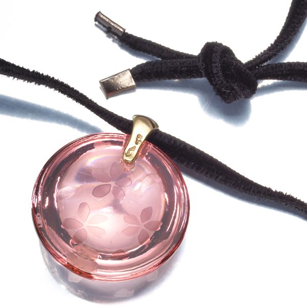 バカラ ネックレス クリスタルガラス 桜 フラワー ゲランコラボ K18YG