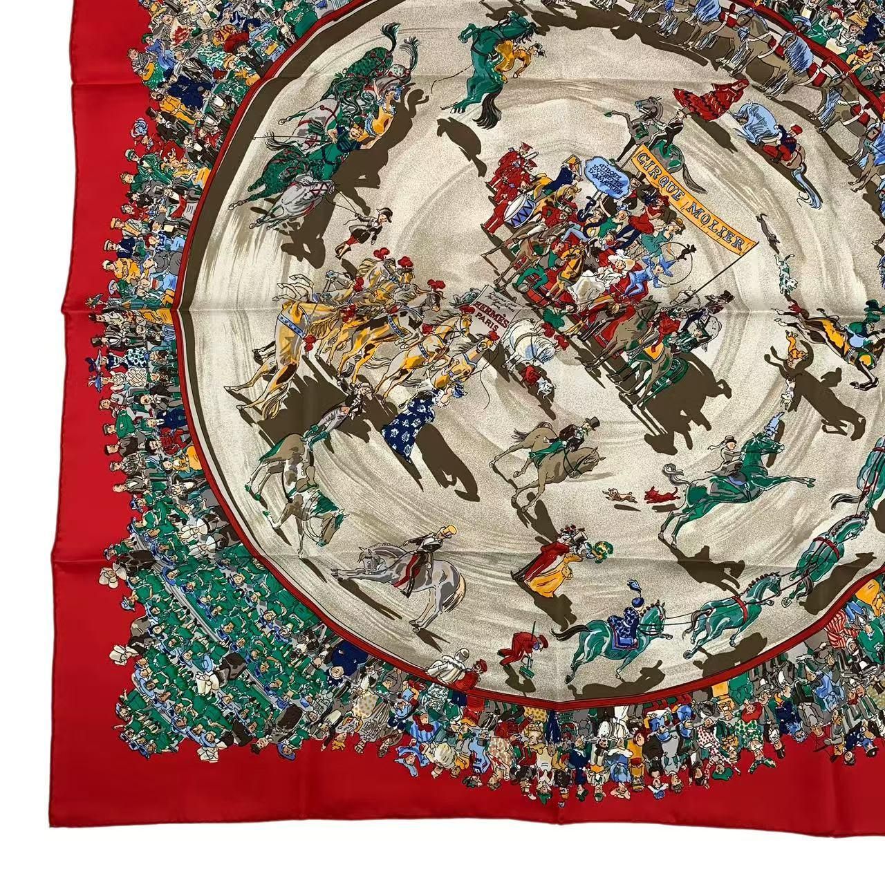 HERMES/エルメス カレ90 モリエサーカス スカーフ j_134 新品同様 HERMES エルメス カレ90 CIRQUE MOLIER モリエサーカス