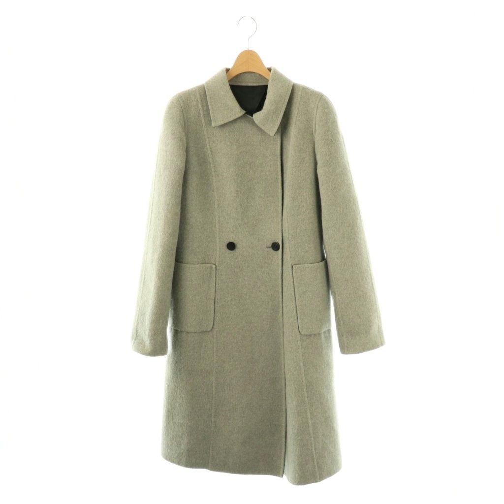 ハロッズ Harrods アンゴラ ウール混 ロングコート アウター グレー