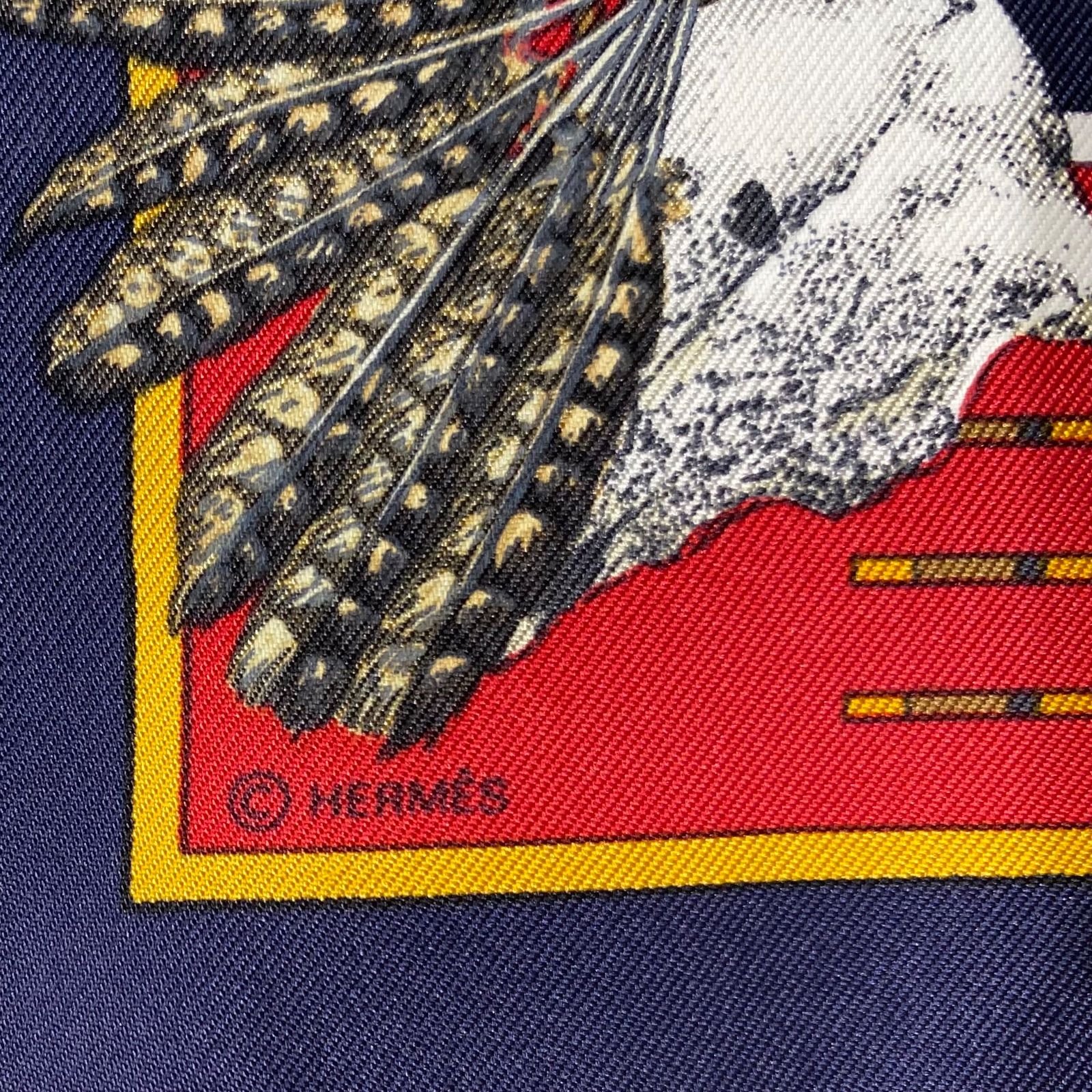 エルメス カレ45 PANI LA SHAR PAWNEE シルクスカーフ パウニー族の