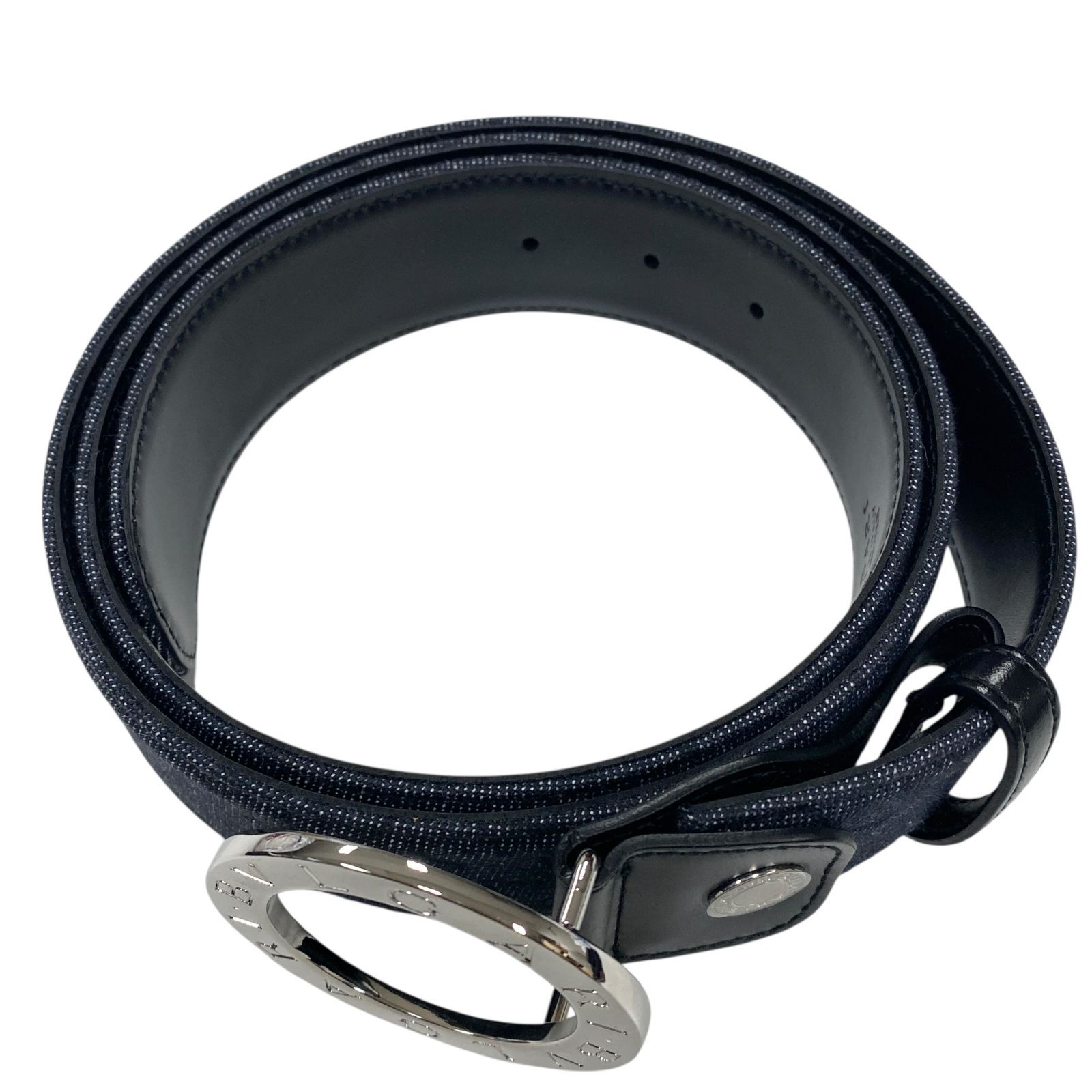 未使用品 BVLGARI ブルガリ サークル金具 ロゴマニア レザーベルト