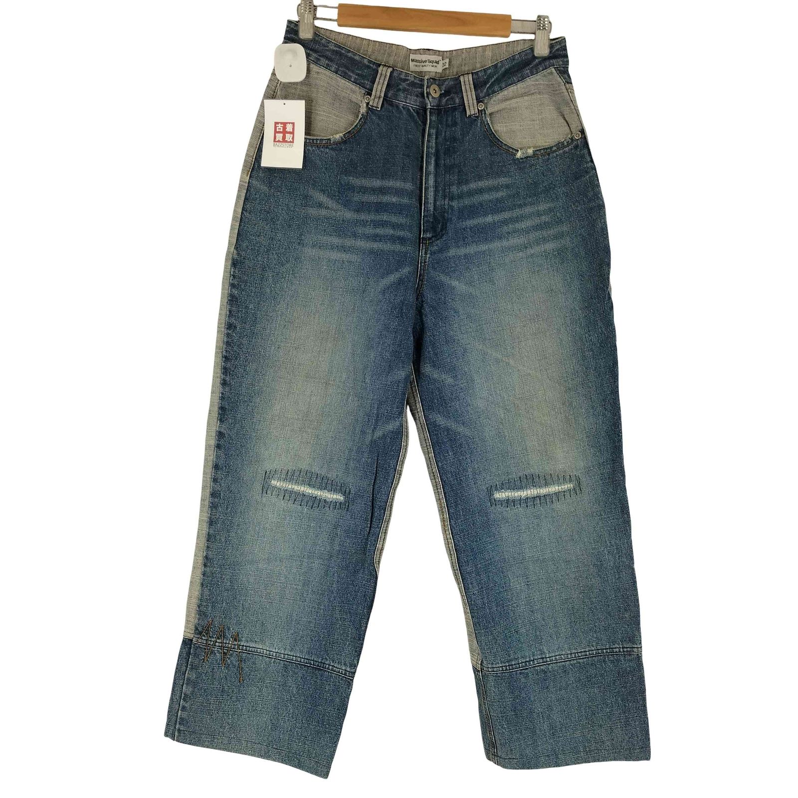 ユーズドフルギ USED古着 ツギハギ ワイドデニム メンズ US：32-33 