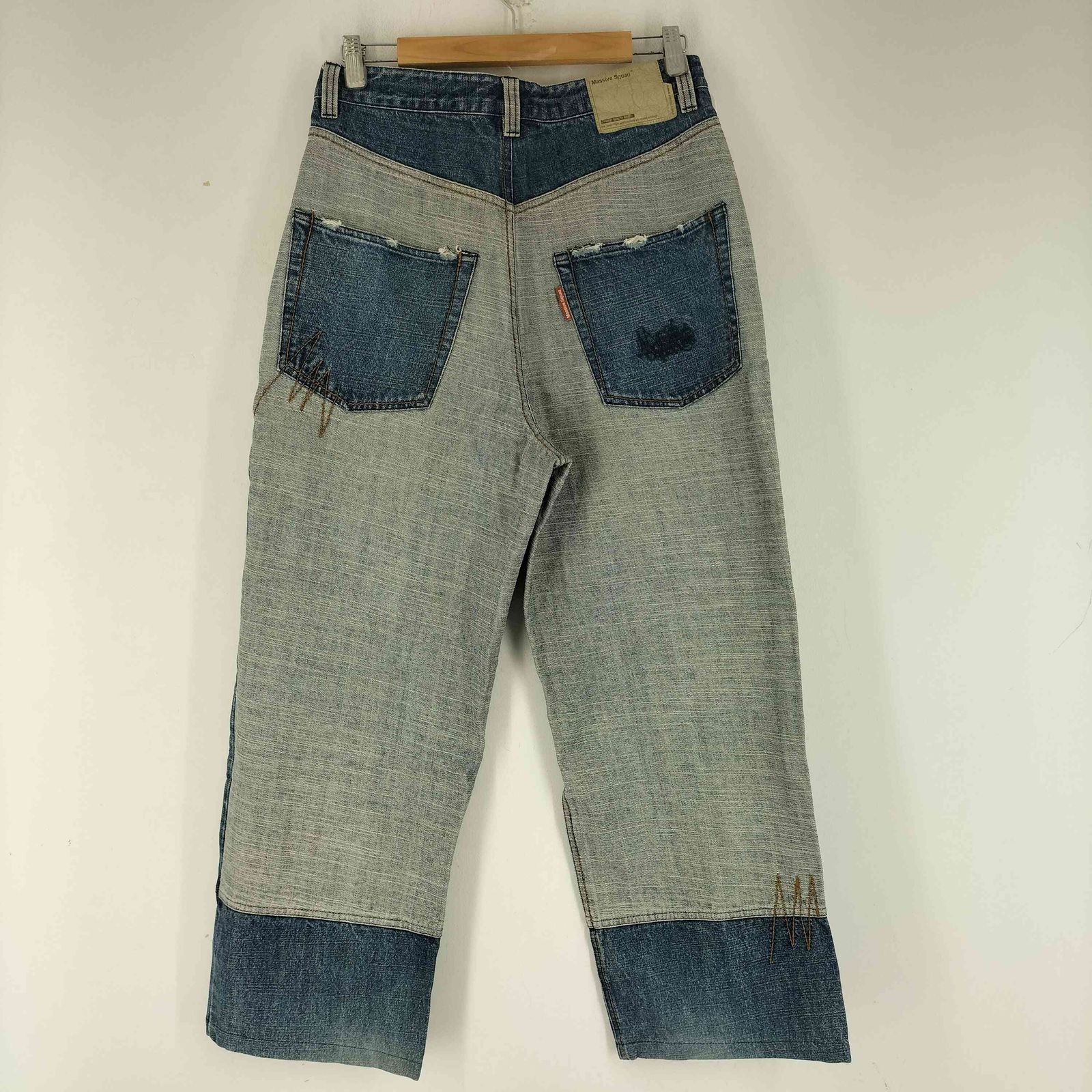 ユーズドフルギ USED古着 ツギハギ ワイドデニム メンズ US：32-33 