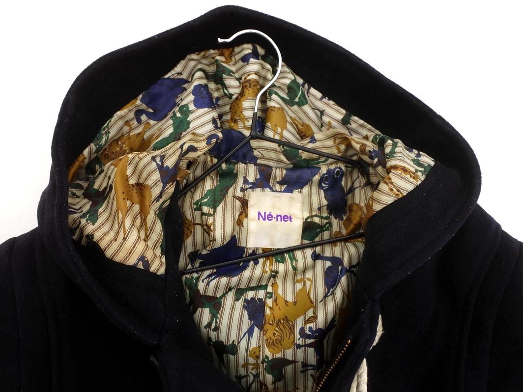 Ne-net ネネット ウール混 ダッフル コート size3/紺 ◇□ レディース
