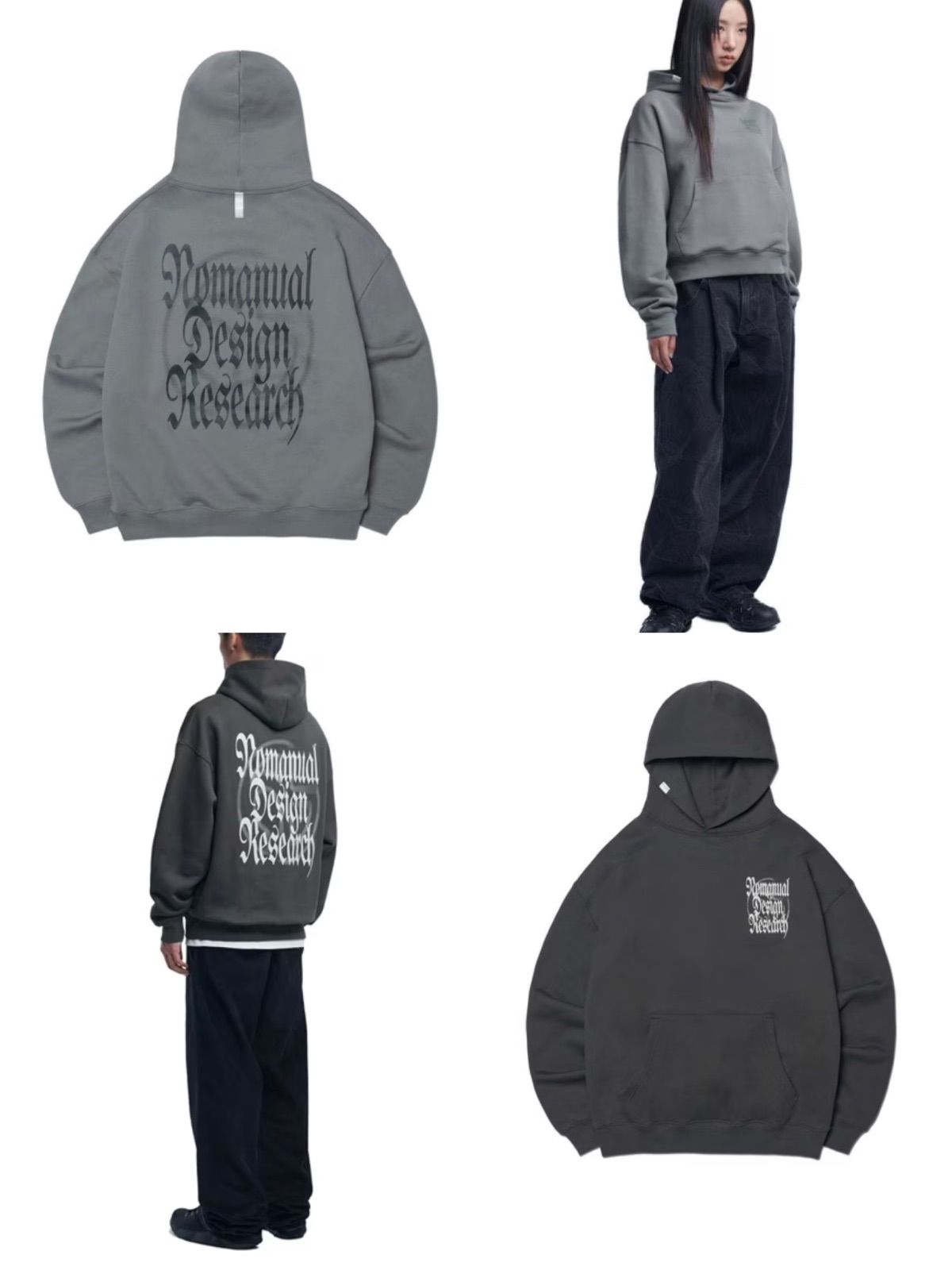 新品【NOMANUAL】MANERO HOODIE / 【ノーマニュアル】ロゴプリント長袖 