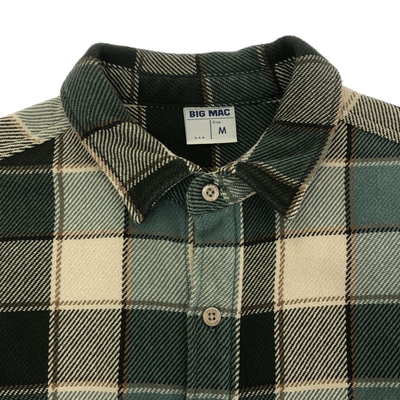 中古】BIG MAC 80s ヘビーネルシャツ グリーン size:M ビッグマック 80