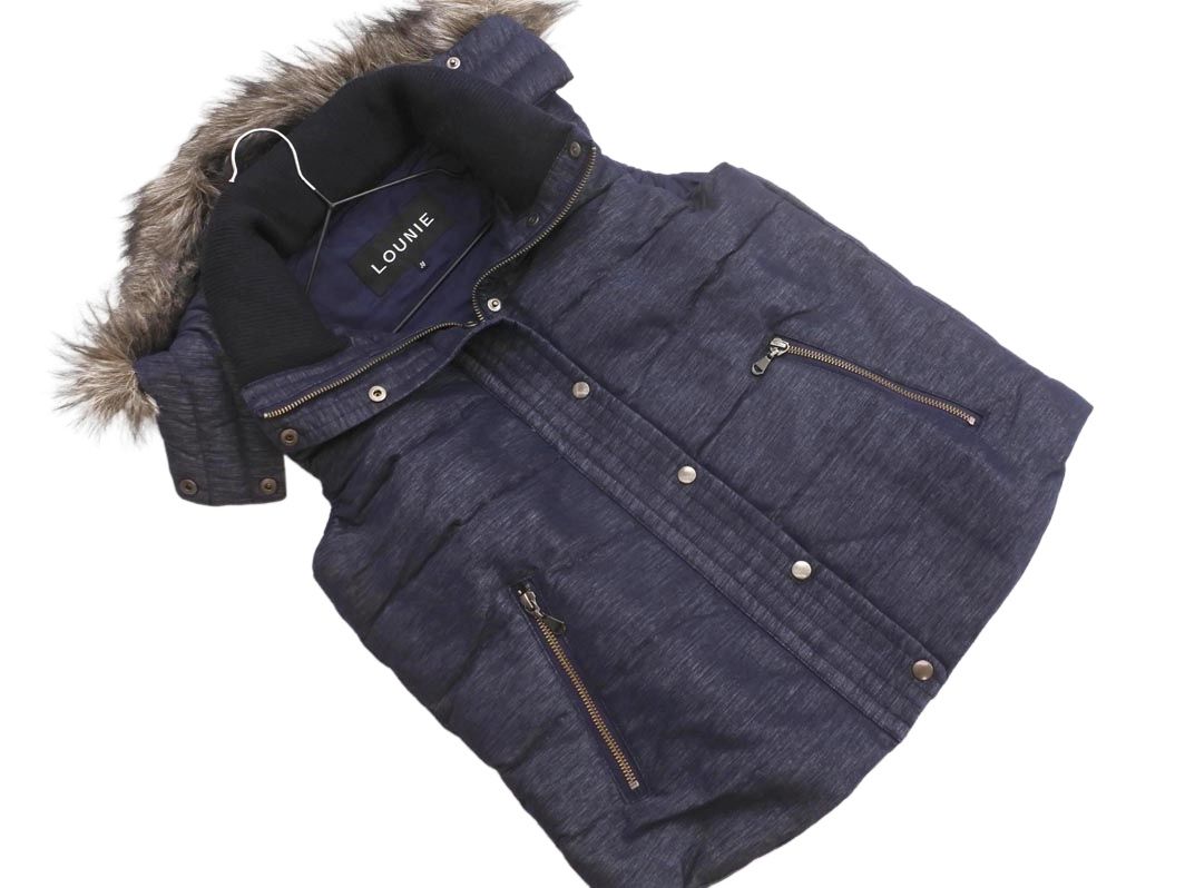LOUNIE ルーニィ 2WAY フェイクファー付き フード ダウンベスト size38