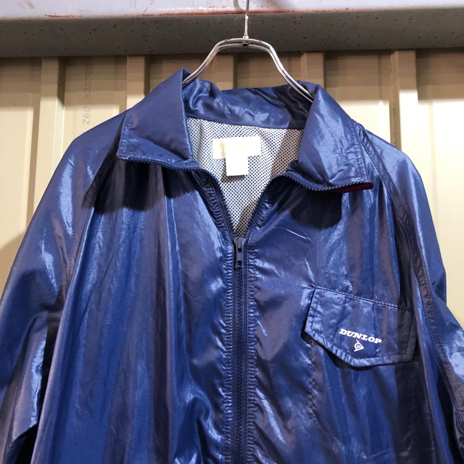 1595 DUNLOP ナイロンジャケット ネイビー M ダンロップ フルジップ