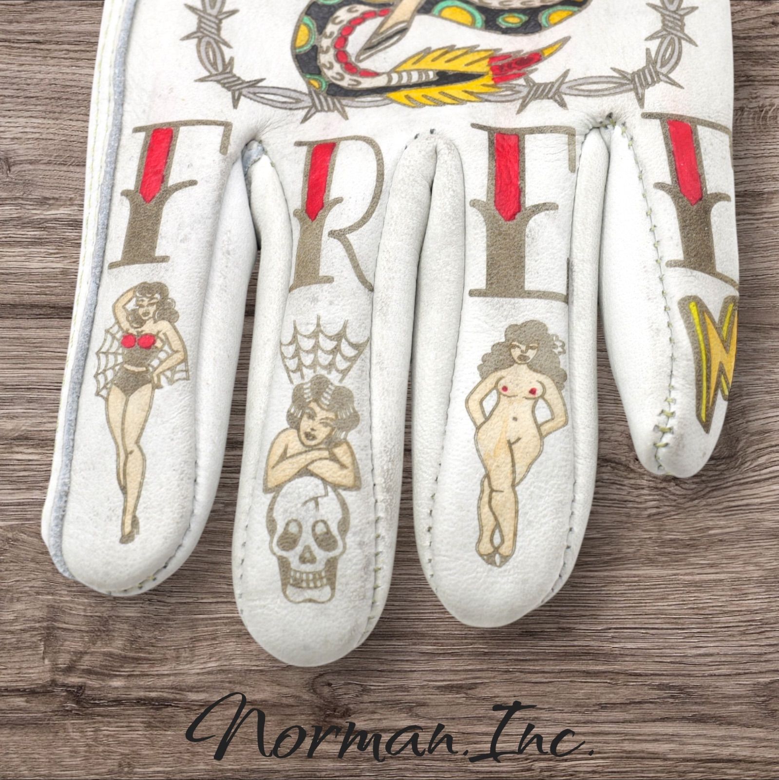 牛革 レザーグローブ ホワイト 白 アメリカン バイク ハーレー