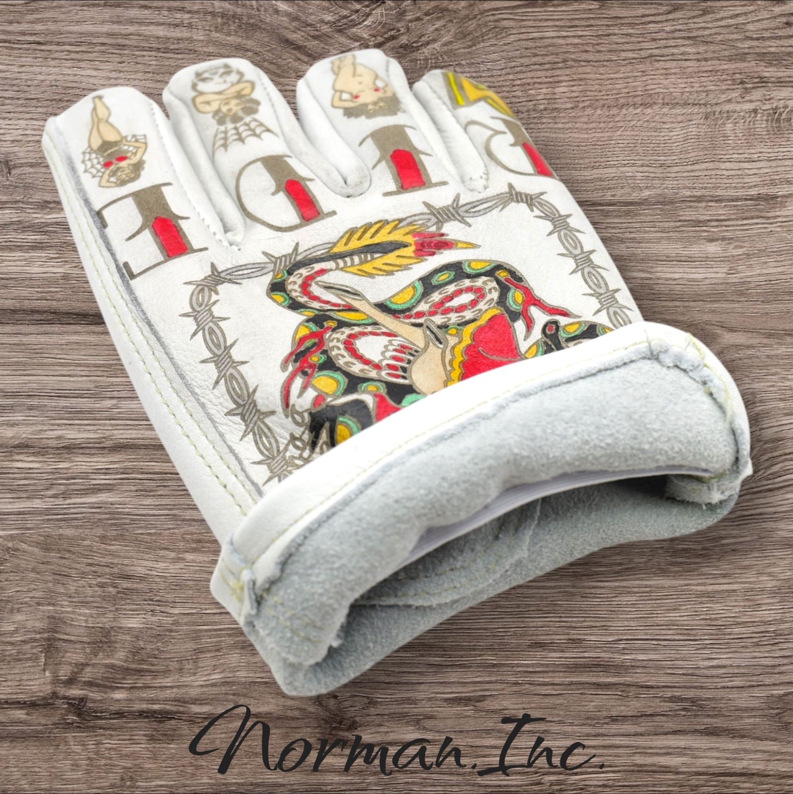 牛革 レザーグローブ ホワイト 白 アメリカン バイク ハーレー