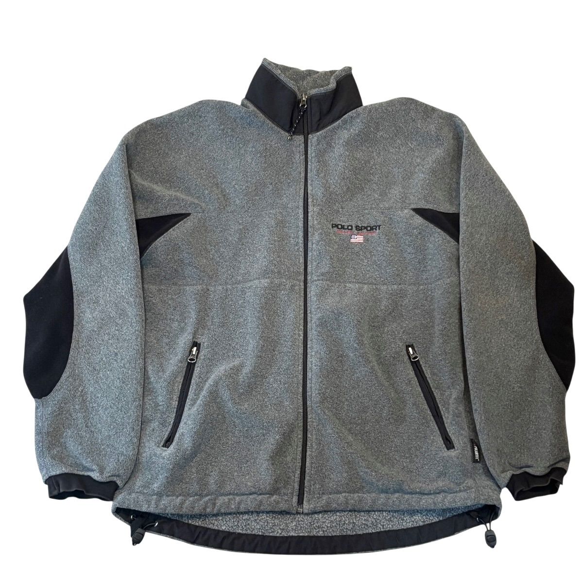 90s~00s POLO SPORT Fleece JKT ポロスポーツ フリースジャケット M 灰