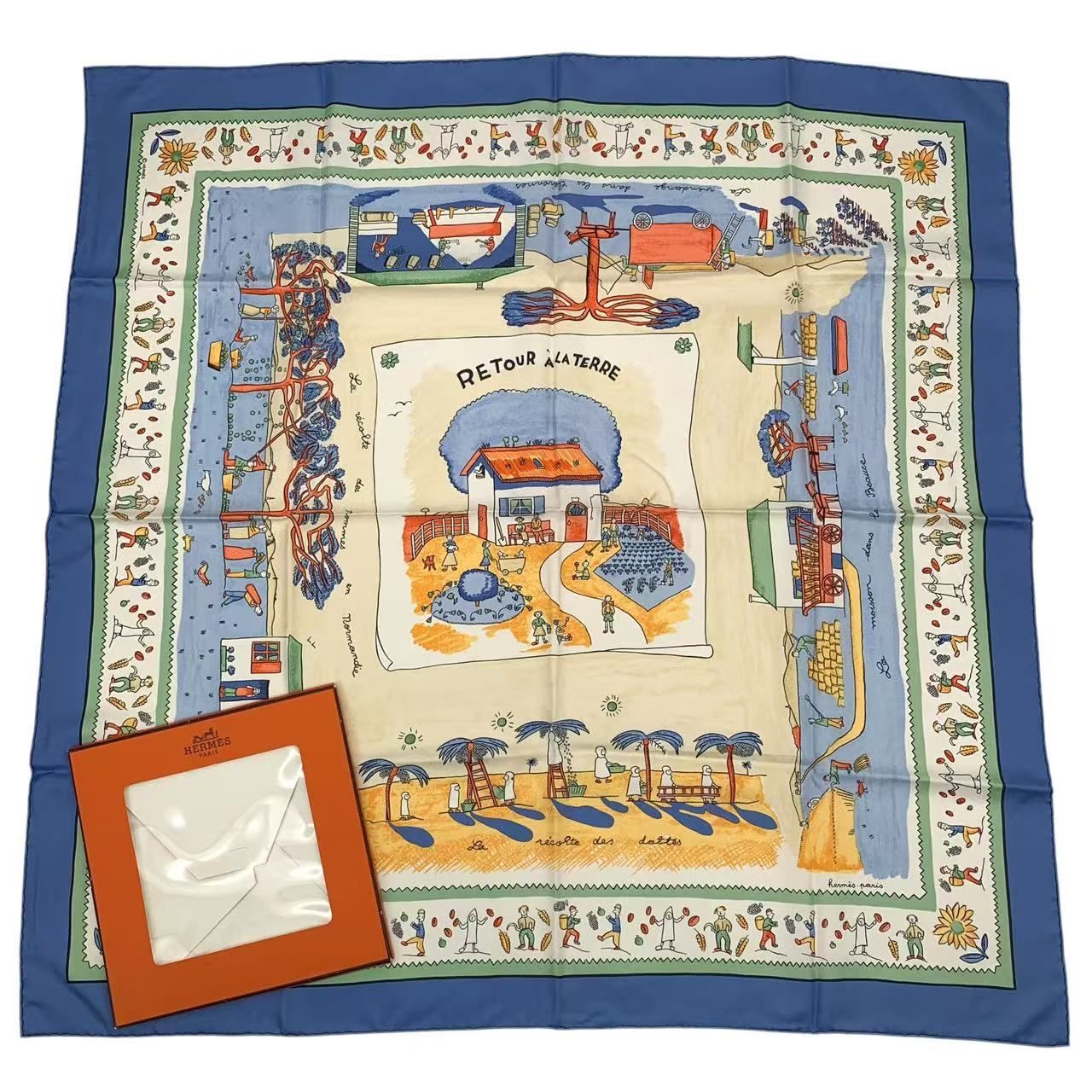 Hermesカレ90 シルクスカーフ RETOUR A LA TERREエルメス Hermesカレ90 シルクスカーフ RETOUR A LA TERREエルメス