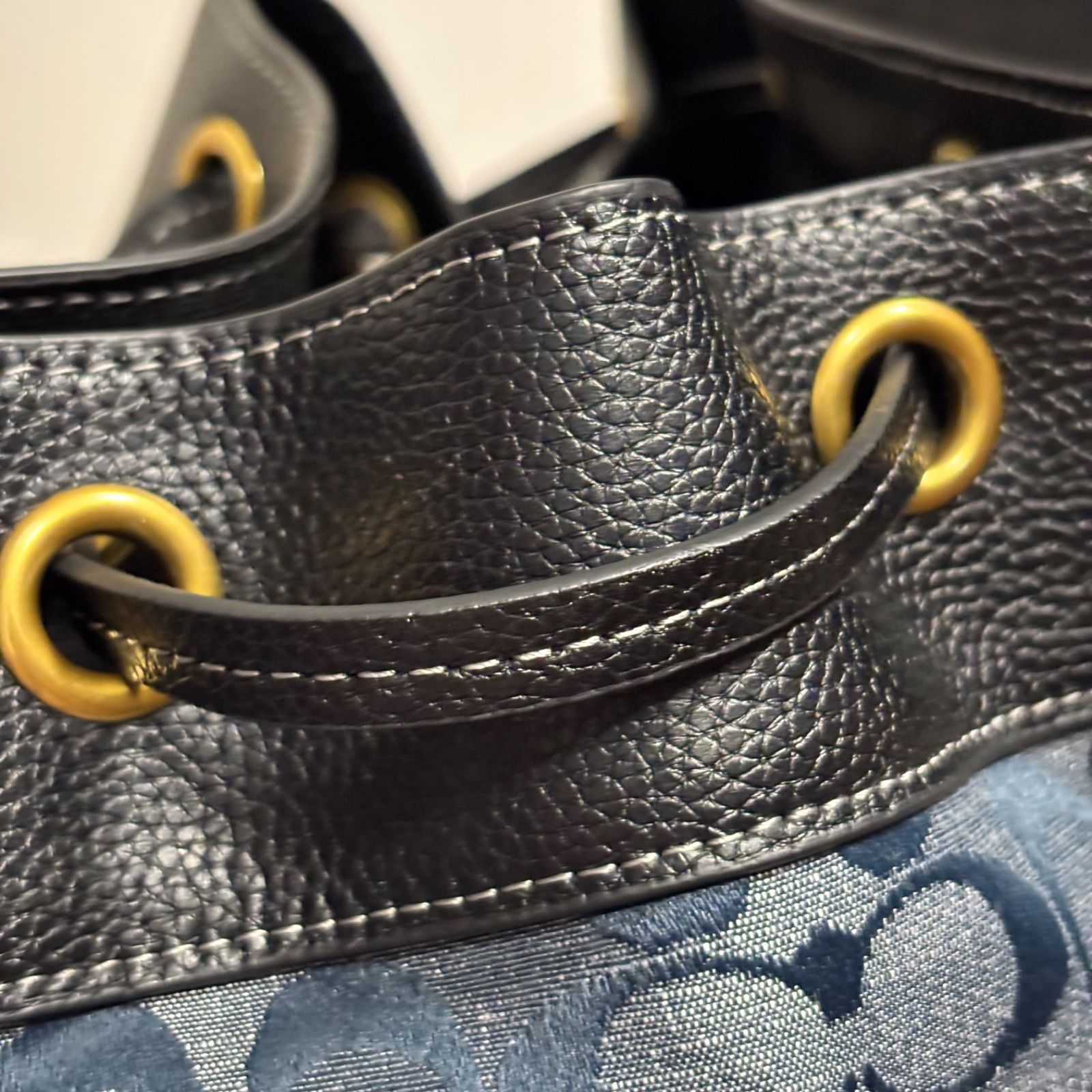 ☆ COACH コーチ シグネチャー リュック バックパック ネイビー 
