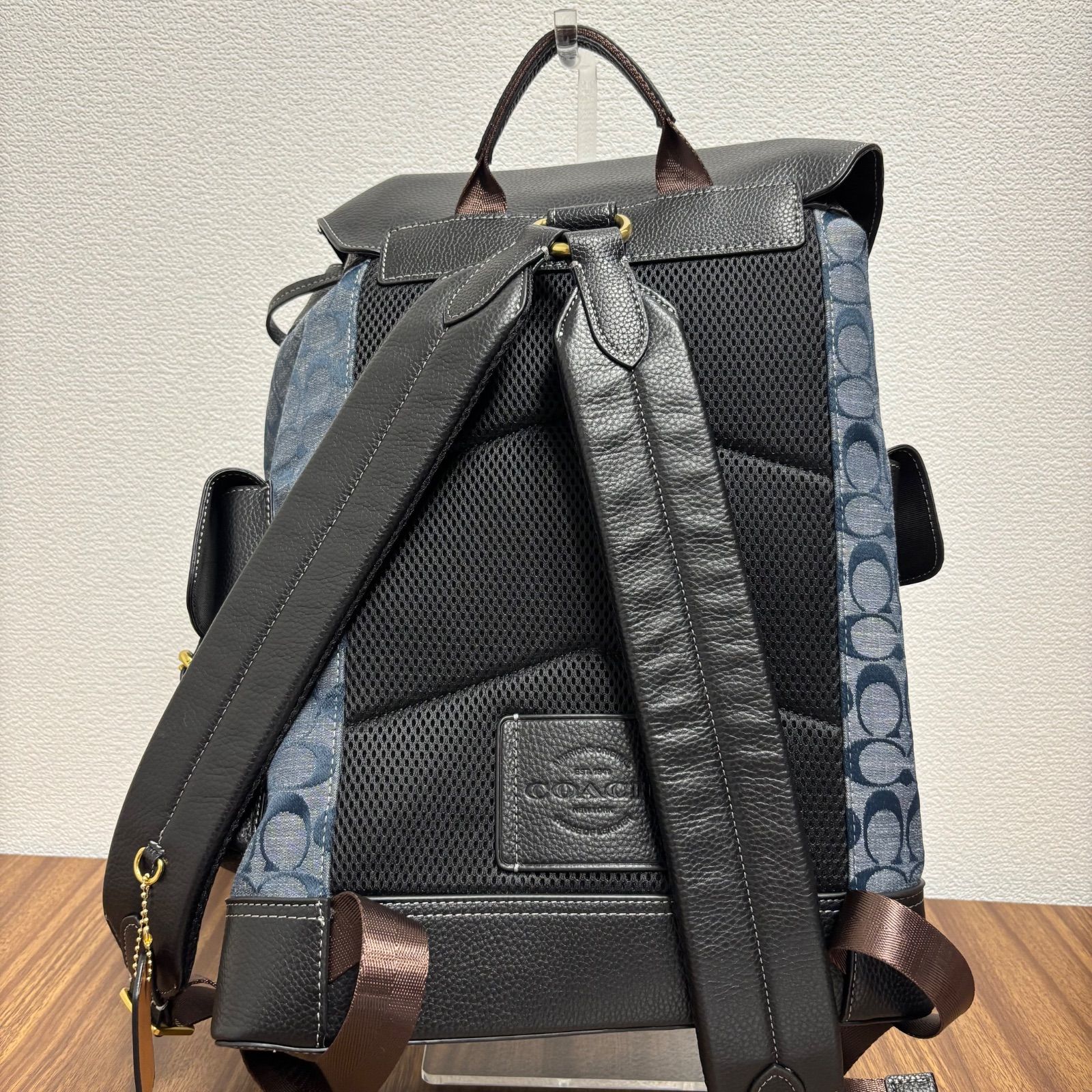 ☆ COACH コーチ シグネチャー リュック バックパック ネイビー