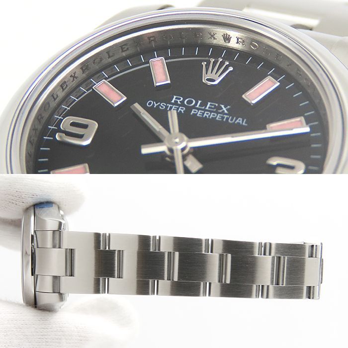 ロレックス ROLEX オイスター パーペチュアル 腕時計 時計 ステンレススチール レディース ブラック系 176200 【中古】 中古)ROLEX ロレックス オイスターパーペチュアル 176200 ブラック 369