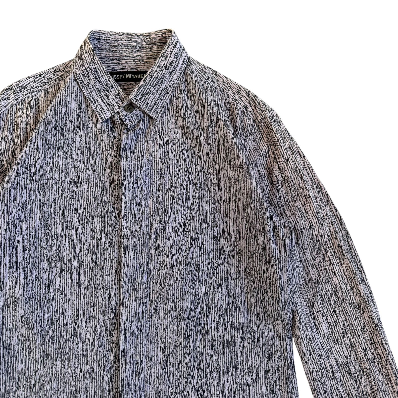 ISSEY MIYAKE MEN / イッセイミヤケメン 杢調デザイン 長袖シャツ 比翼