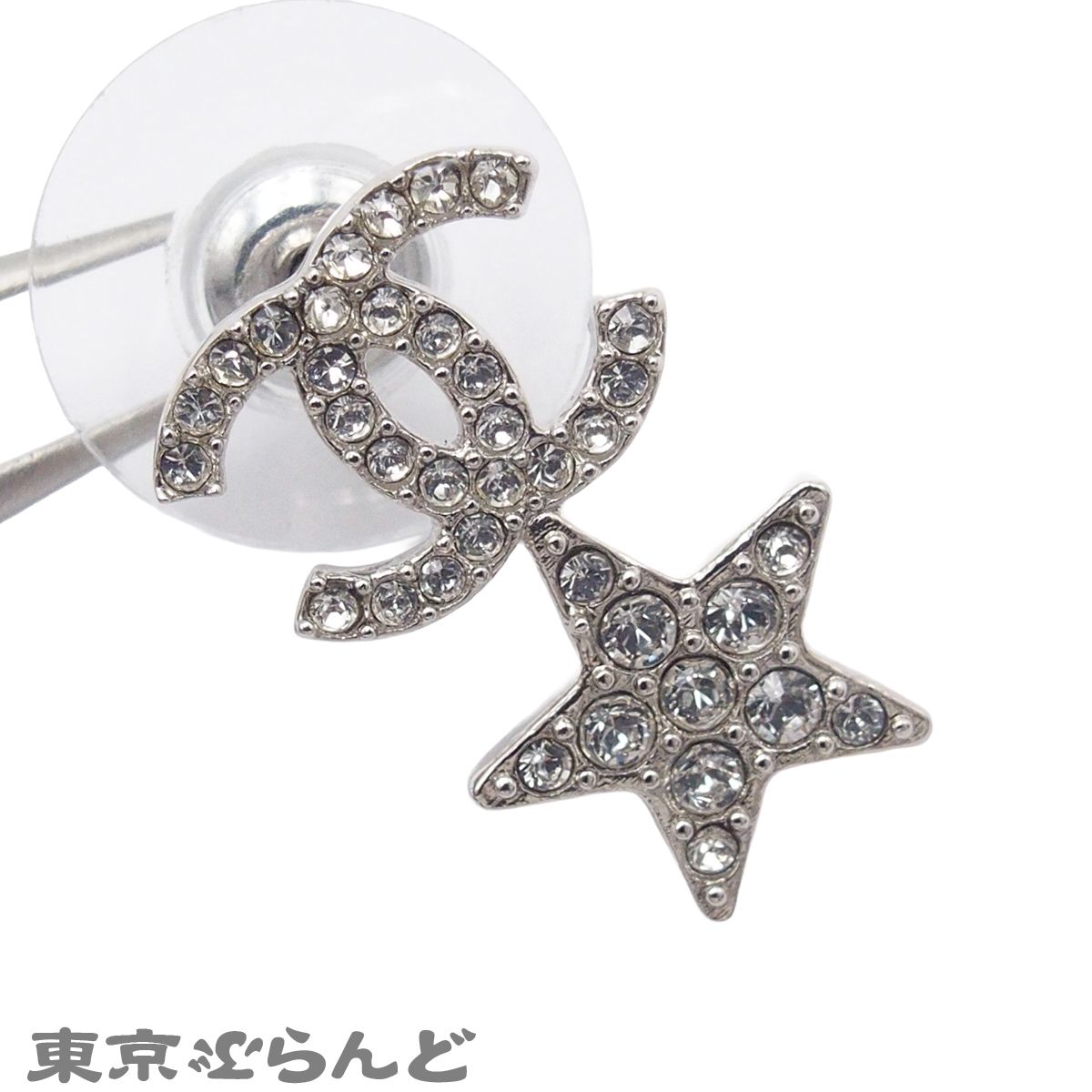 シャネル CHANEL ピアス ココマーク スター シルバー メタル ライン 