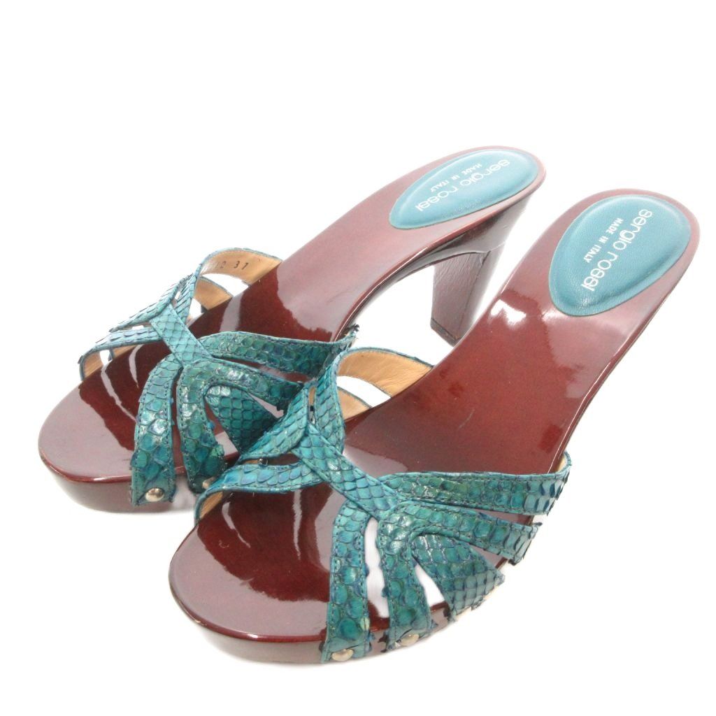 セルジオロッシ Sergio rossi サンダル パイソン柄 イタリア製