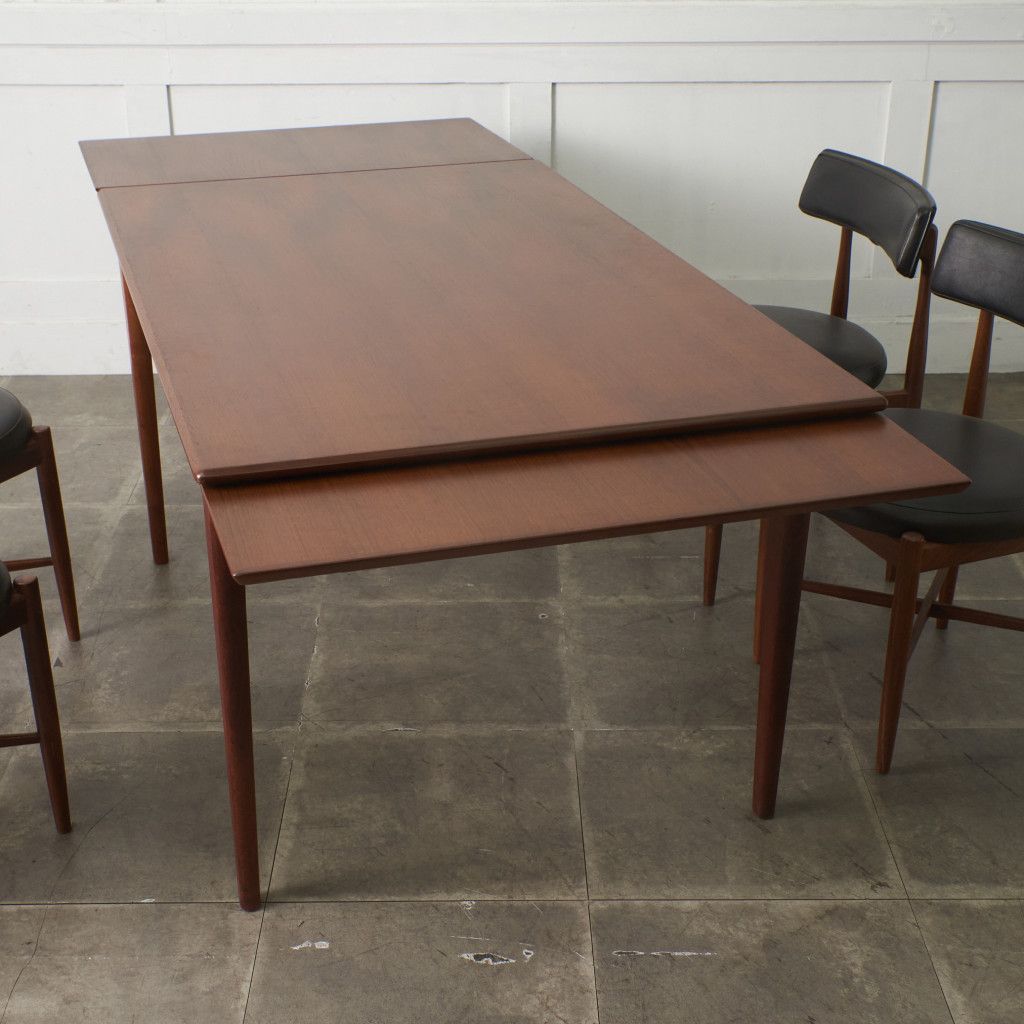 デンマーク ヴィンテージ ダイニングテーブル チーク 木製 ドロー