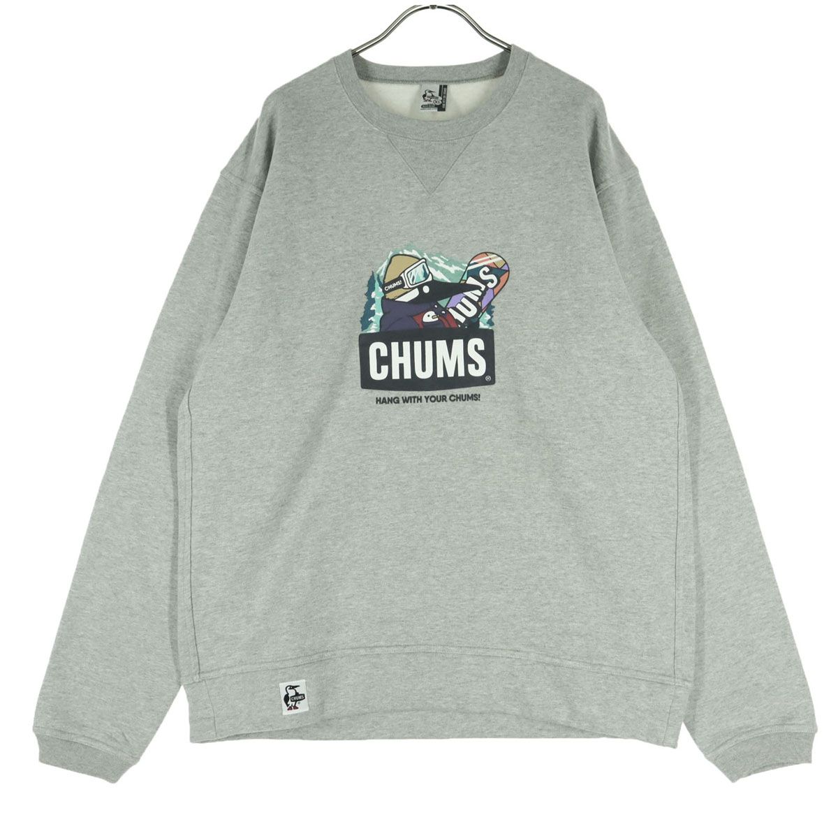 美品 CHUMS チャムス 裏起毛 プリント 長袖 トレーナー XL グレー 