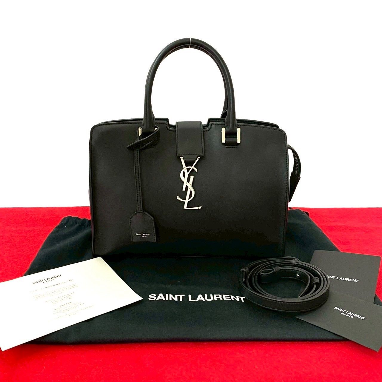 【美品】SAINT LAURENT PARIS ベイビー カバス ハンドバッグ 極 美品 袋付 SAINT LAURENT PARIS サンローランパリ ベイビー カバス