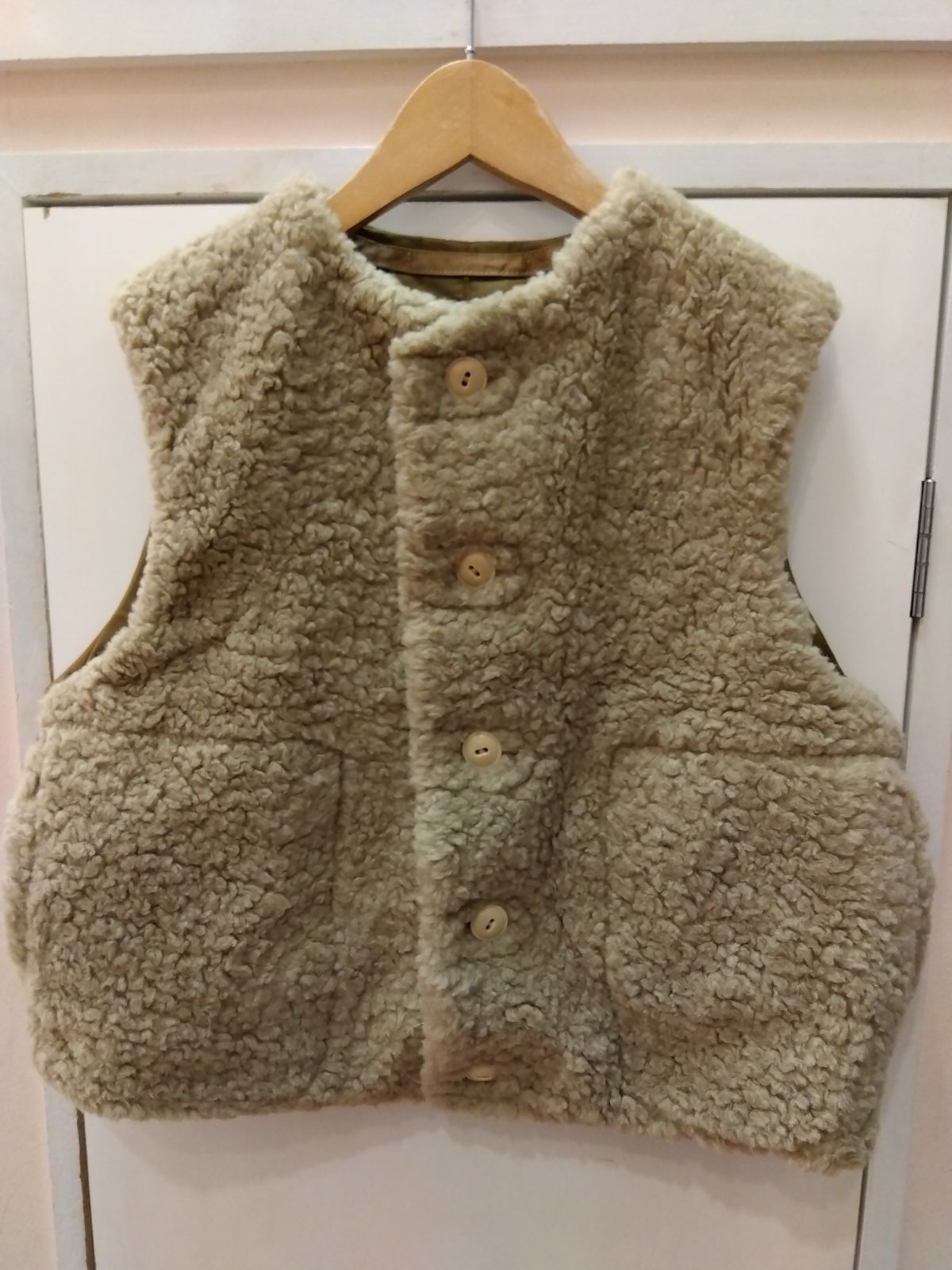 M17 【美品】45R ウールボアナイロンのベスト リバーシブル もこもこ