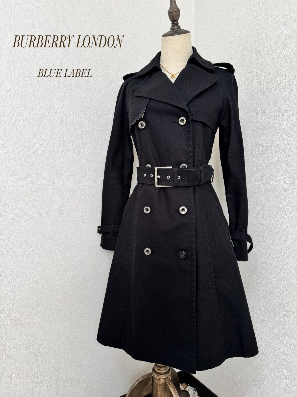 Burberry Londonトレンチコート黒　38 美品 ライナー付　三陽商会 Burberry Londonトレンチコート黒 38 美品 ライナー付 三陽商会 - メルカリ