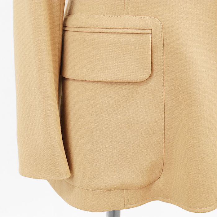 【極美品】HERMESエルメス　23AW チップ付きジャケット ウール ベージュ 新作 L HERMES(エルメス) ダウンジャケット・コート(レディース