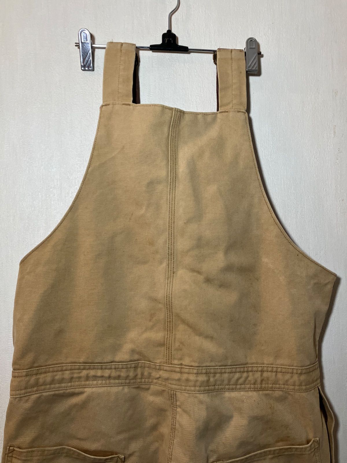 カーハート オーバーオール ダック地 ダブルニー 裏地キルティング