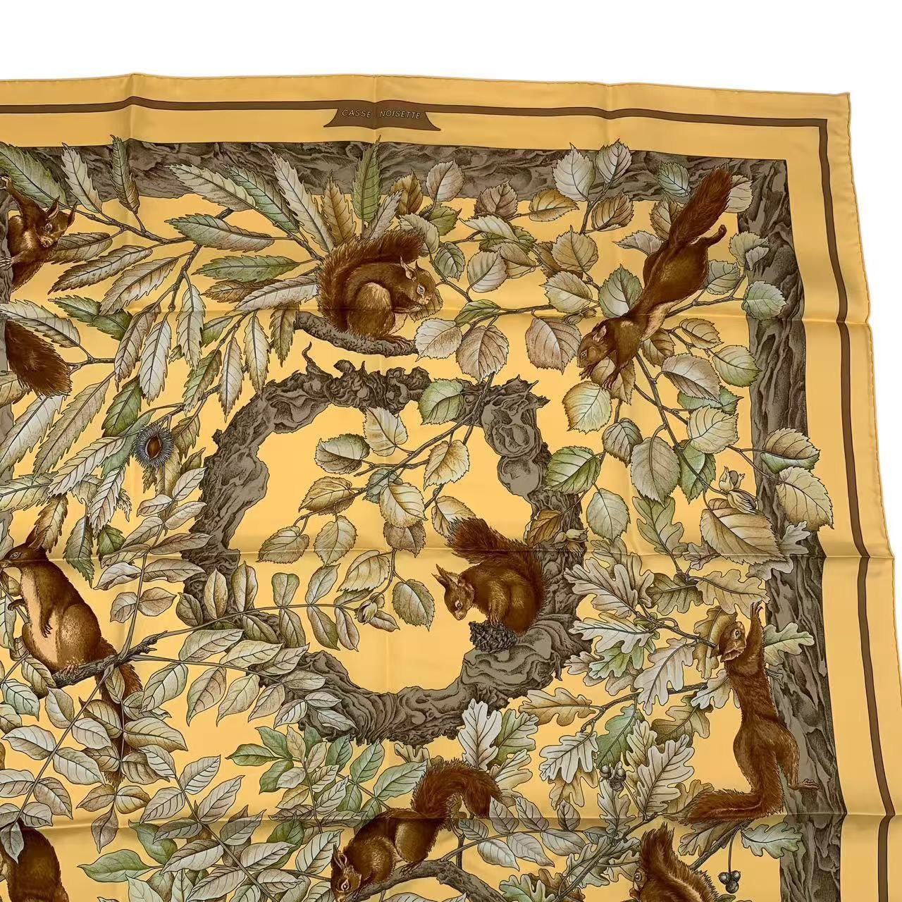 新品同様 HERMES エルメス カレ90 シルク スカーフ CASSE NOISETTE