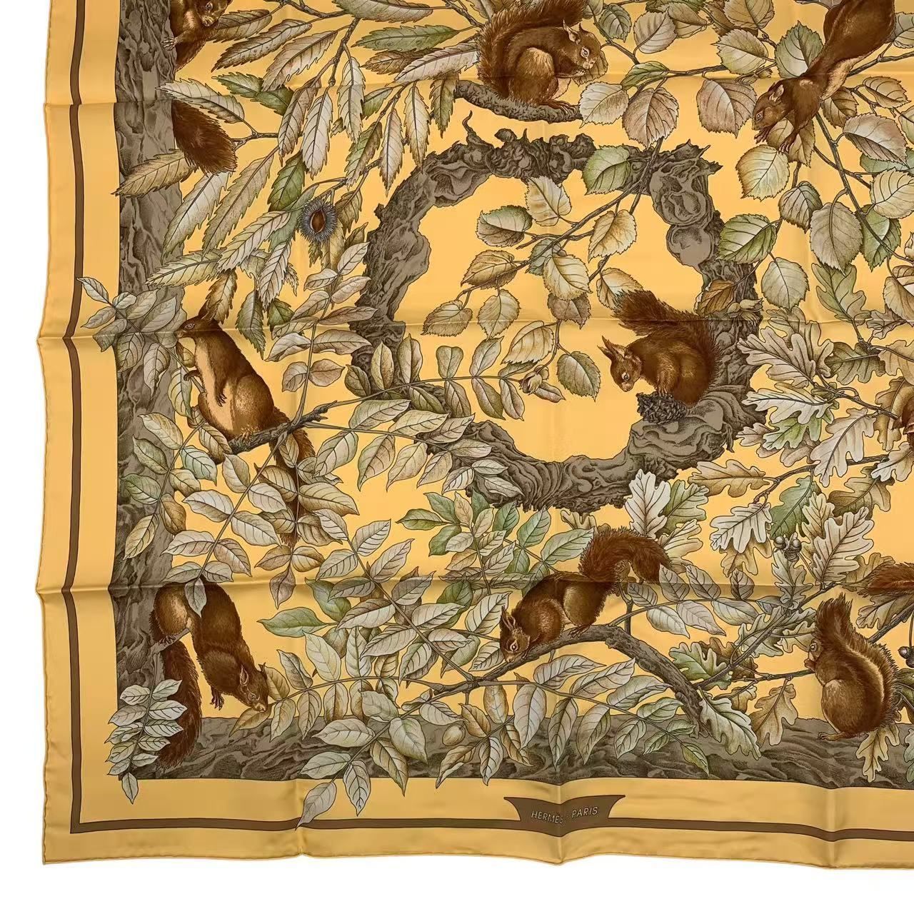 新品同様 HERMES エルメス カレ90 シルク スカーフ CASSE NOISETTE