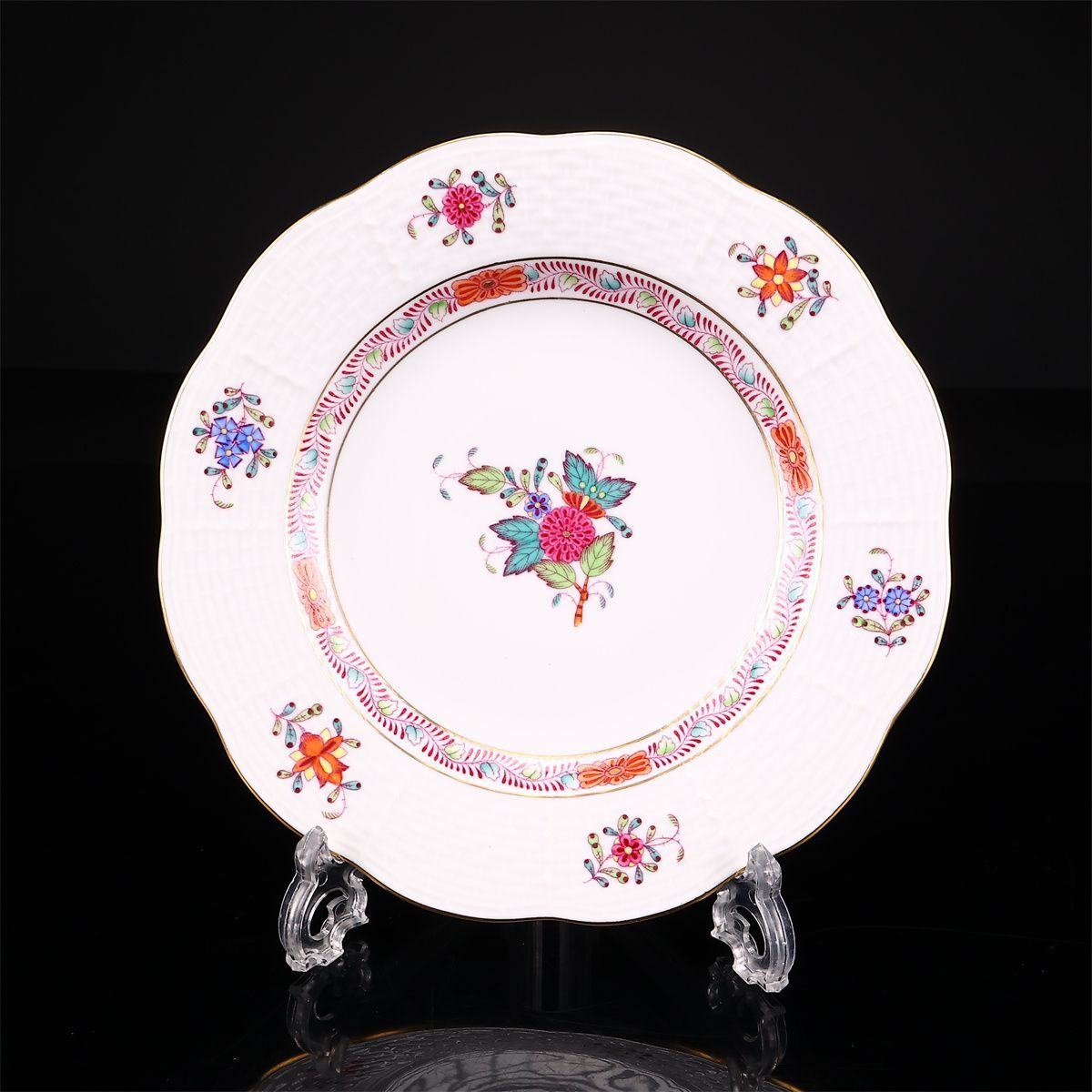 Herend 【ヘレンド】 ヴィクトリアブーケ プレート 二種 2点 径16.5