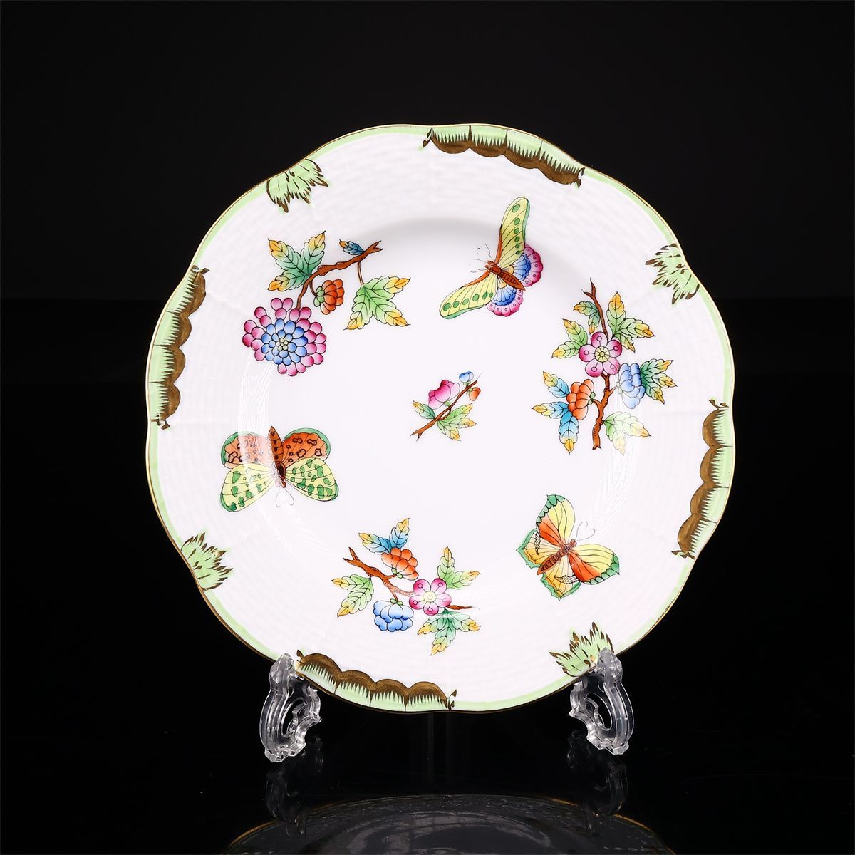 Herend 【ヘレンド】 ヴィクトリアブーケ プレート 二種 2点 径16.5