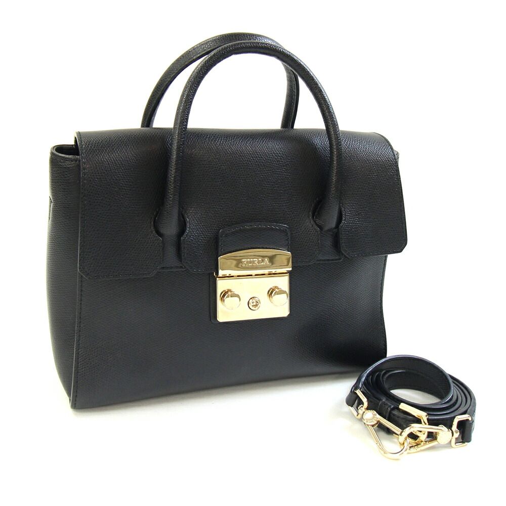 ✨極美品✨フルラ メトロポリス 2way 黒色 サッチェル サフィアーノレザー フルラ 2WAYハンドバッグ メトロポリス サッチェル - メルカリ