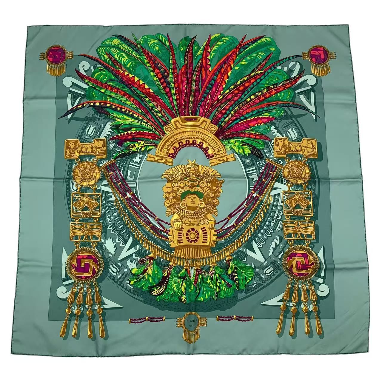 新品同様 HERMES エルメス スカーフ カレ90 mexique メキシコ シルク