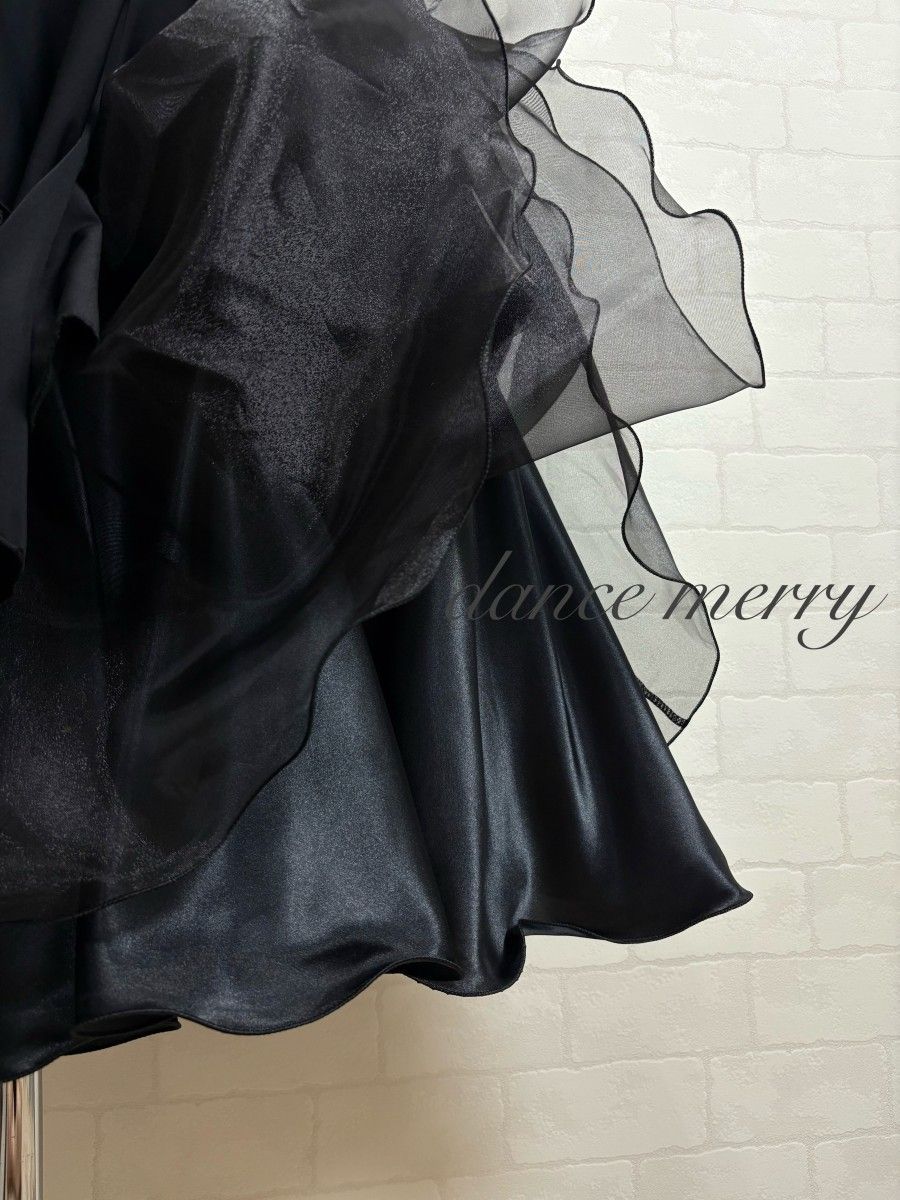 新品 社交ダンス 黒 豪華 スカート レッスン パーティ タンゴ ステージ