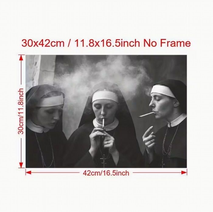 ヴィンテージ ポスター アート 修道女 タバコ インテリア リビング