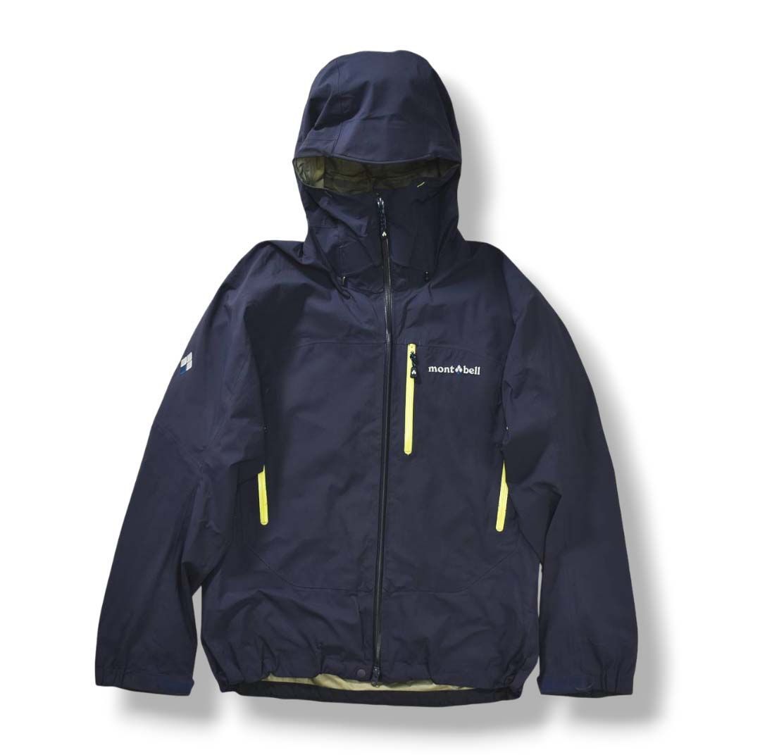 防水透湿 モンベル montbell フレネイパーカ ゴアテックス GORE-TEX マウンテンパーカー アウトドアジャケット ウィンドブレーカー L グラファイトブルー メンズ