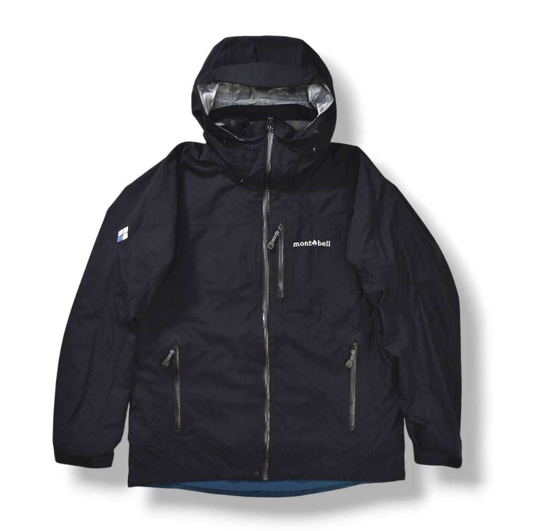 防水透湿 モンベル montbell シャルモパーカ アウトドアジャケット ハードシェル マウンテンパーカー スーパーハイドロブリーズ 中綿 L ブラック メンズ