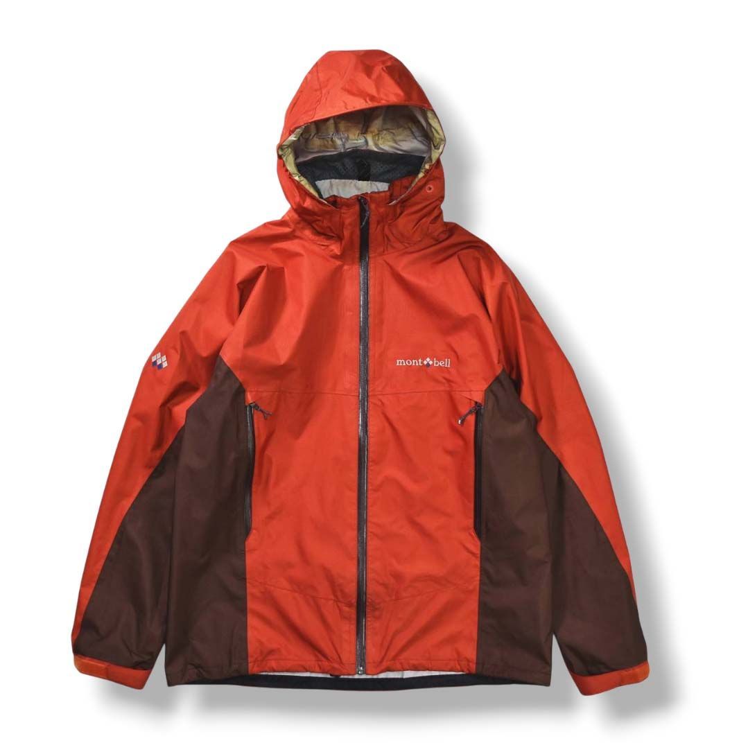 モンベル montbell ストームクルーザー ジャケット ゴアテックス GORE TEX マウンテンパーカー レインジャケット アウトドア 防水ウェア L オレンジ メンズ