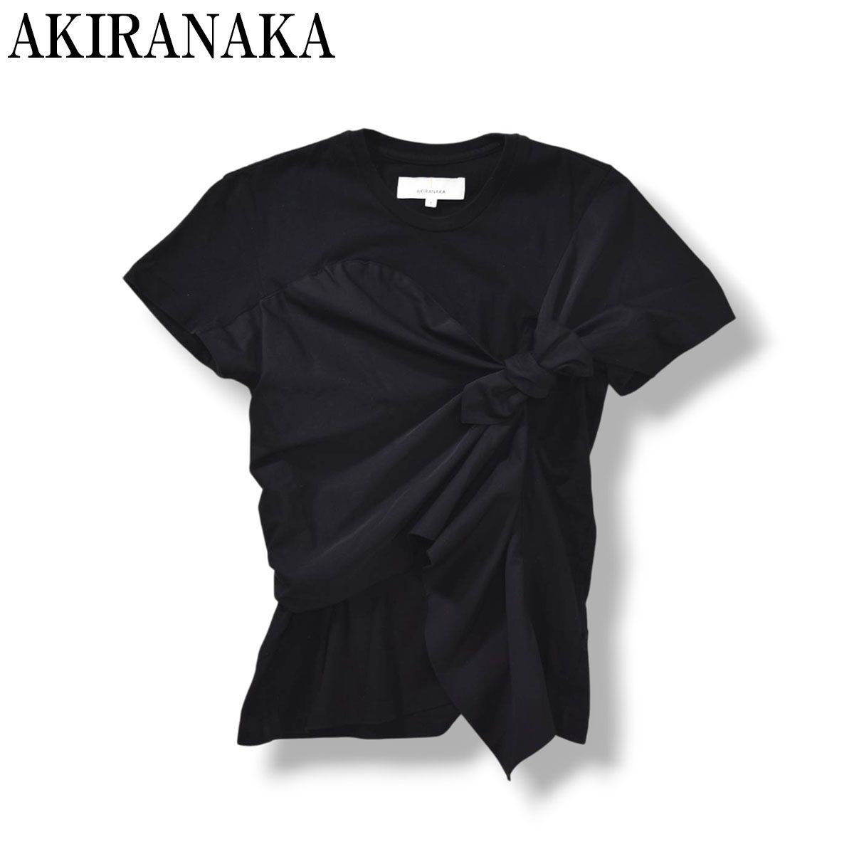 日本製 アキラナカ AKIRANAKA 半袖 ドレープ ノット Tシャツ 