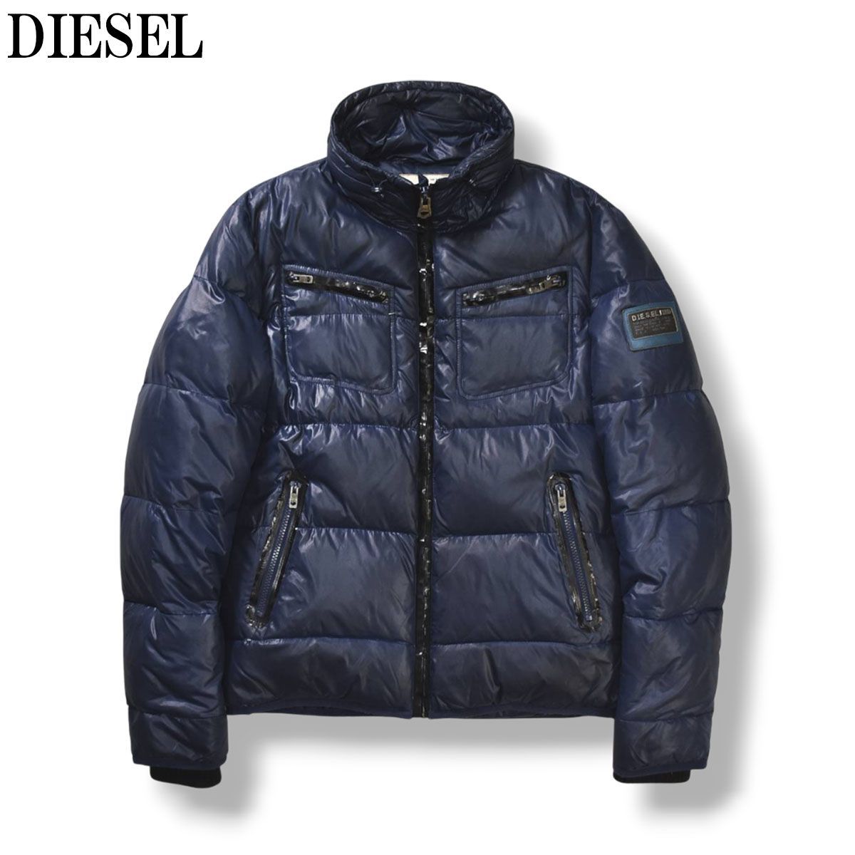 ジャケット・アウター diesel leather hoodie jacket archive 希少】 00s archive ディーゼル DIESEL ダウンジャケット アウター