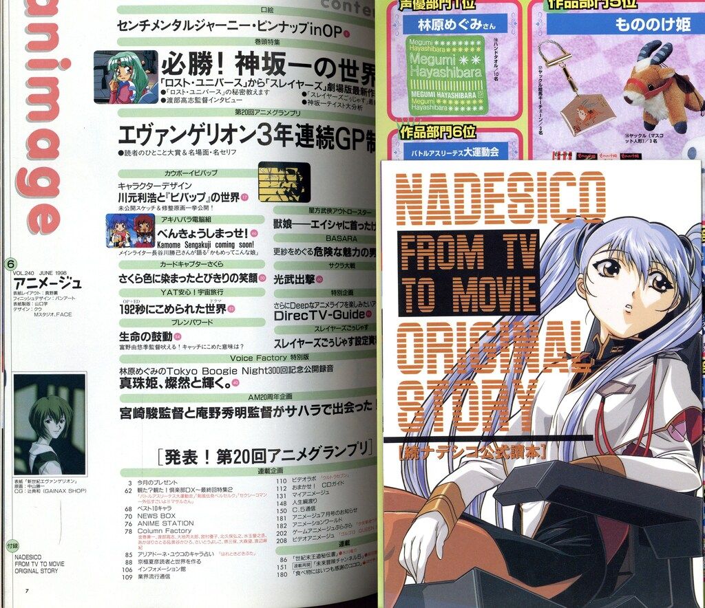 徳間書店 1998年(平成10年)のアニメ雑誌 付録つき アニメージュ1998年